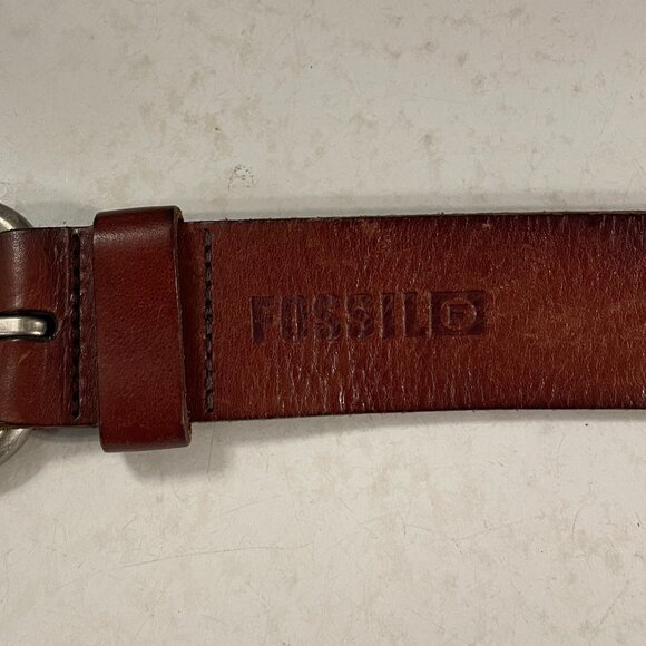 Fossil Brown Genuine Leather Belt Size 36 - Picture 4 of 9